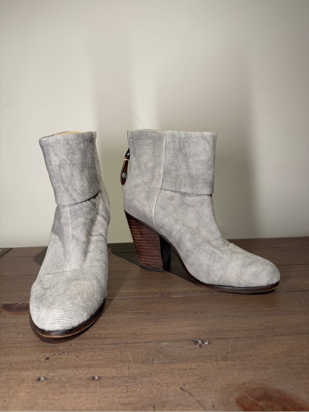 rag & bone Newberry Grey Canvas Boots